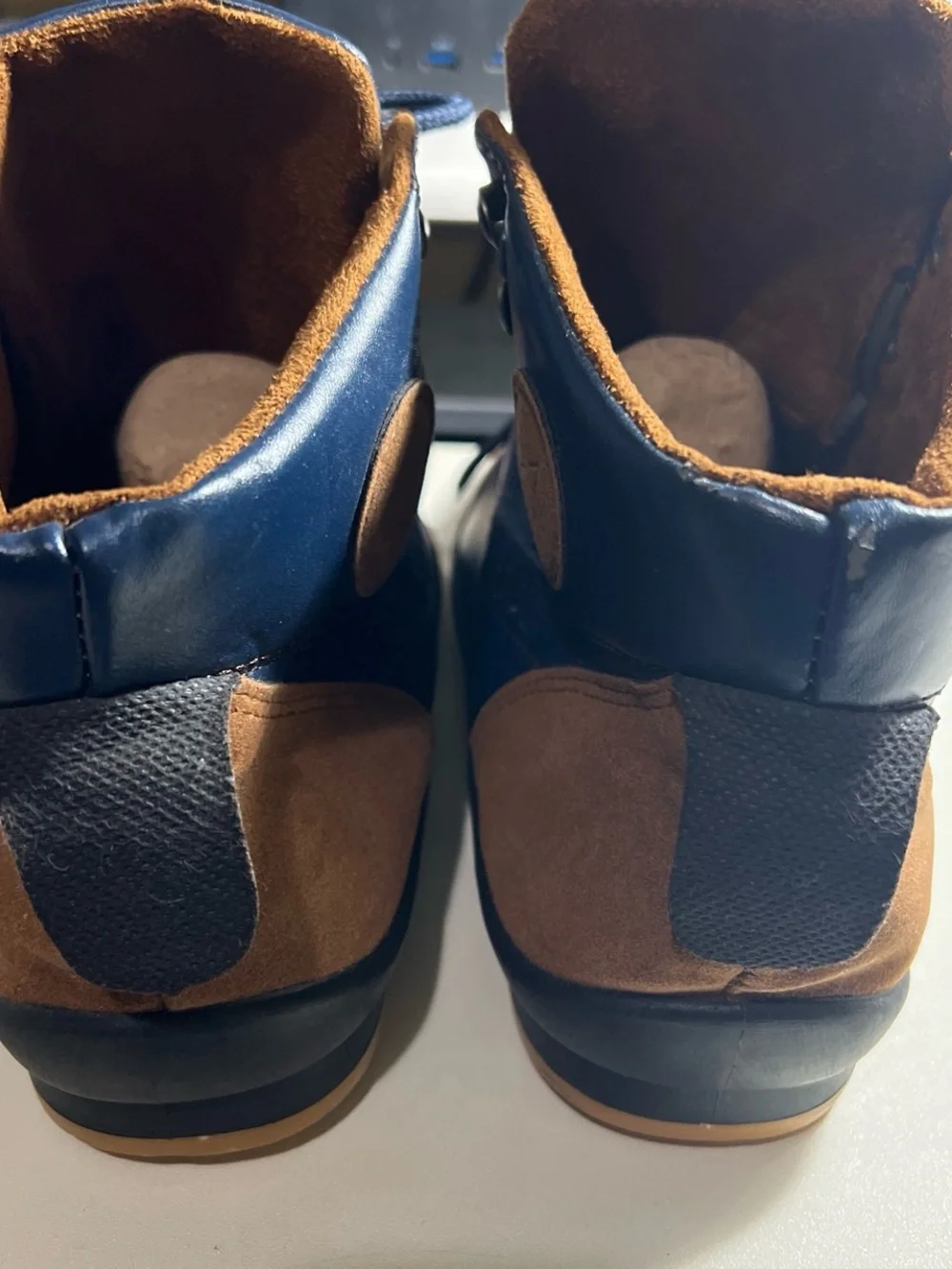 Men’s Ling & Di Blue & Brown Mid Top Sneakers Sz EU 45/US 11.5